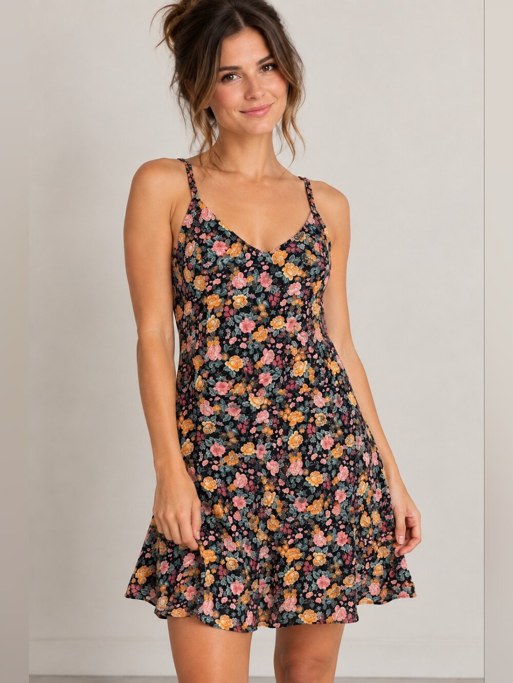 Old Navy Floral Smocked Mini Dress Size Medium